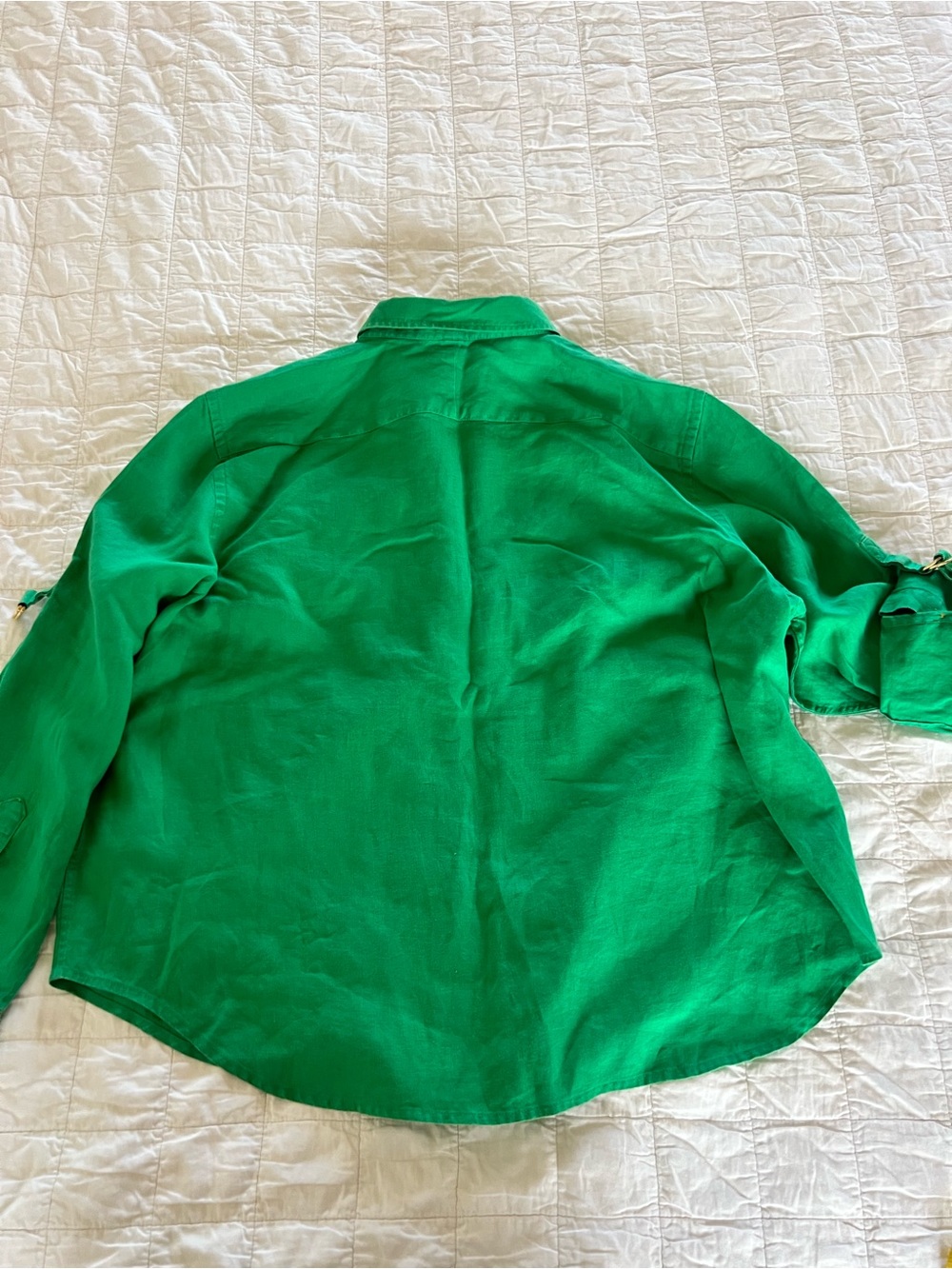 Ralph Lauren 💯 Linen green women’s button up shirt size 3X - Picture 2 of 11